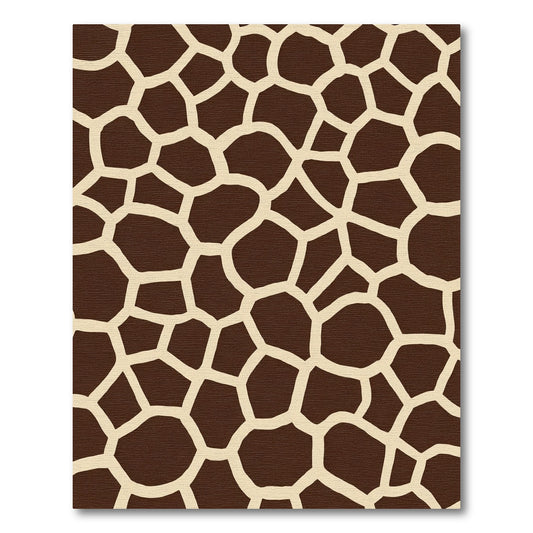 Brown Tan Giraffe Skin Texture Rug