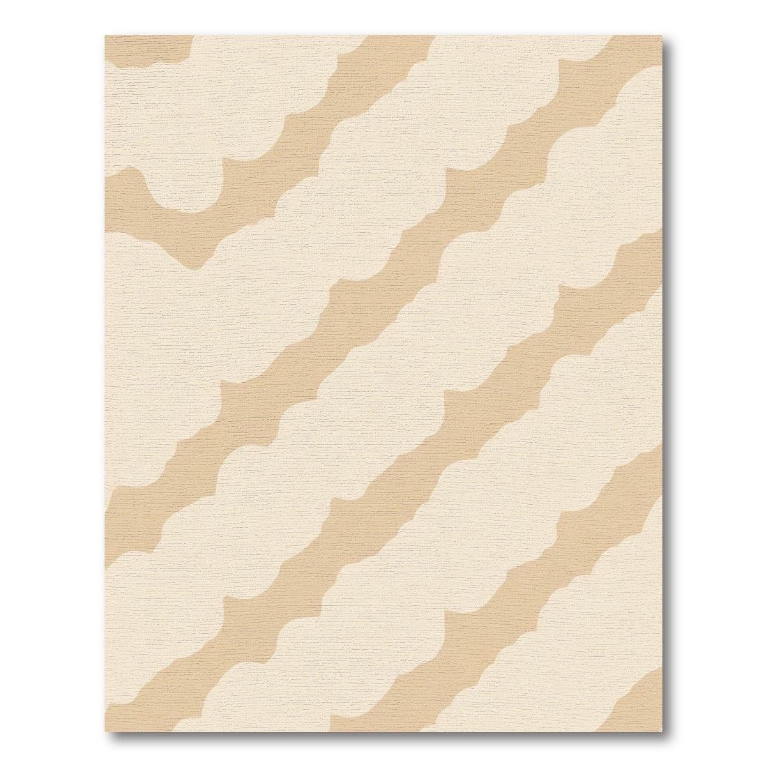 Cream Tan Organic Stripe Rug