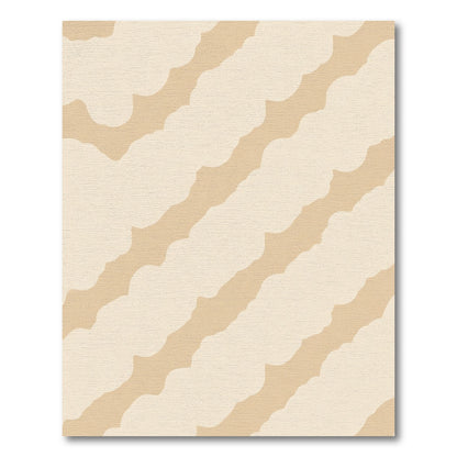 Cream Tan Organic Stripe Rug