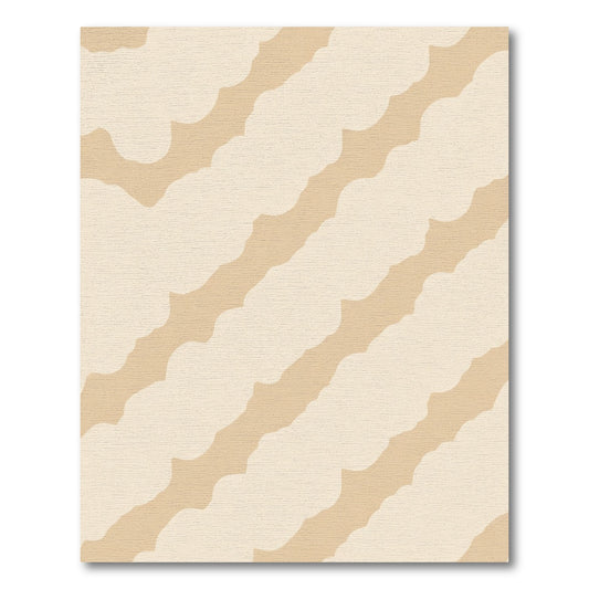 Cream Tan Organic Stripe Rug