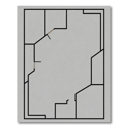 Modern Geometric Lines Charcoal Rug