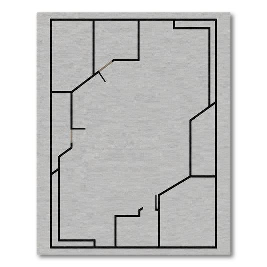 Modern Geometric Lines Charcoal Rug