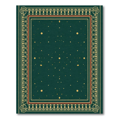 Emerald Gold Scattered Dots Border Rug
