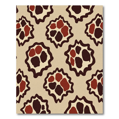 Abstract Tribal Red Brown Organic Rug
