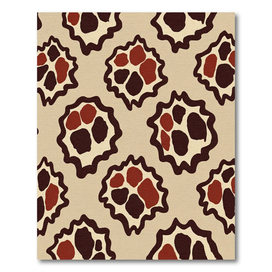 Abstract Tribal Red Brown Organic Rug