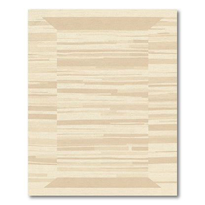 Soft Tan Abstract Geo Stripe Rug
