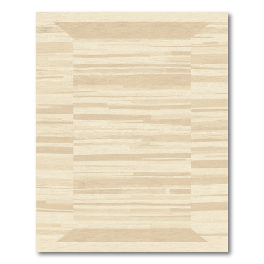 Soft Tan Abstract Geo Stripe Rug