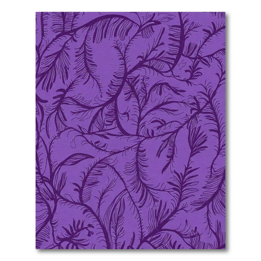 Deep Purple Feathered Vine Rug