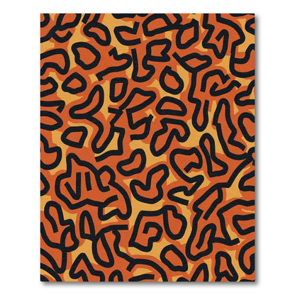 Abstract Black Orange Camo Harmony Rug