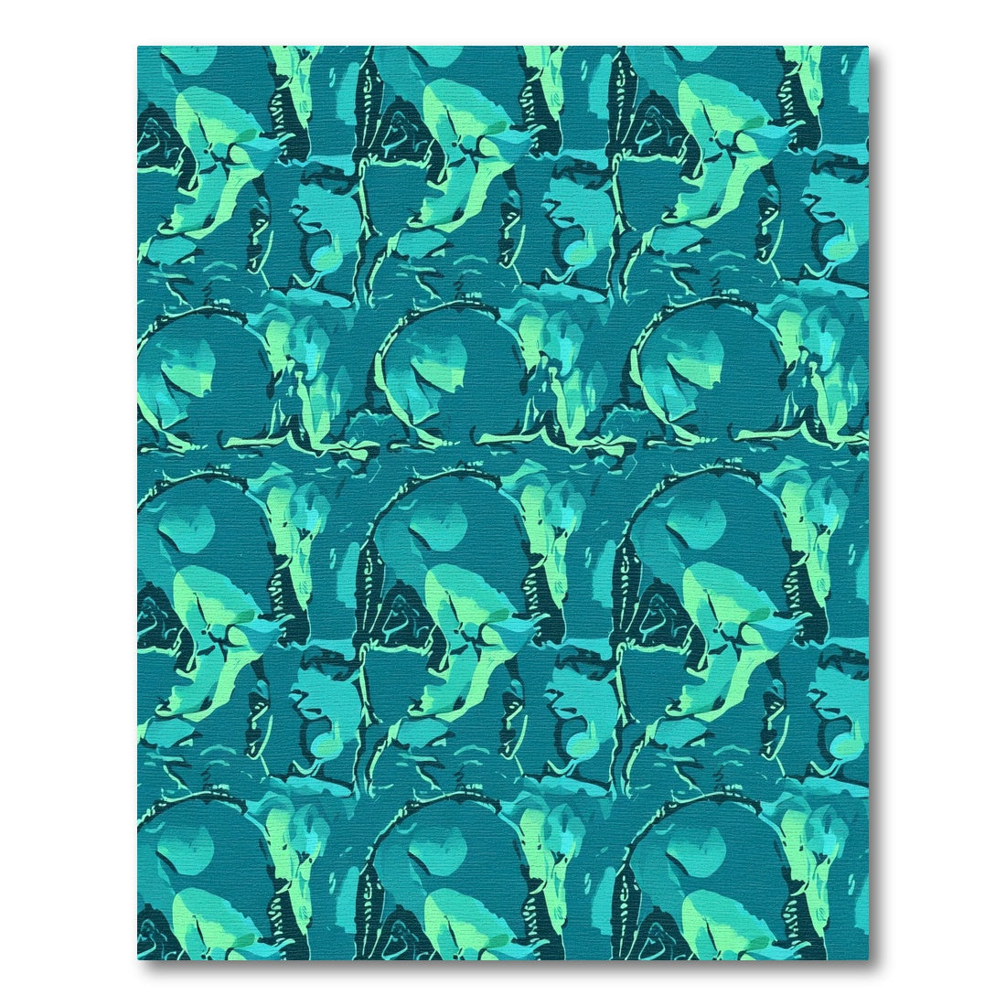 Cyan Skull Abstract Repeat Rug