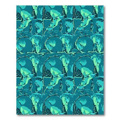Cyan Skull Abstract Repeat Rug