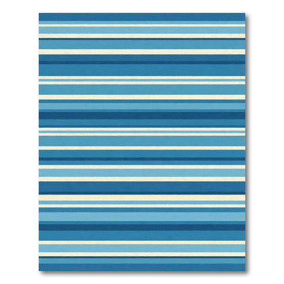 Ocean Blues Contemporary Stripe Rug