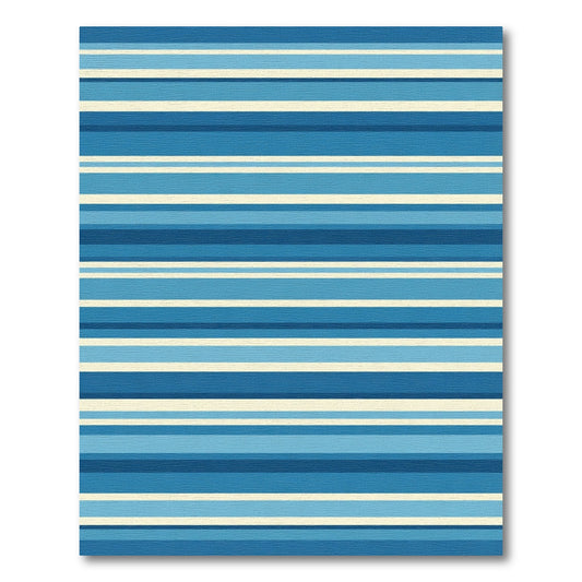 Ocean Blues Contemporary Stripe Rug