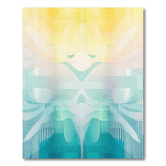 Ombre Yellow Teal Wave Layers Rug