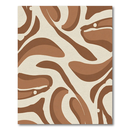 Brown Cream Swirl Abstract Rug