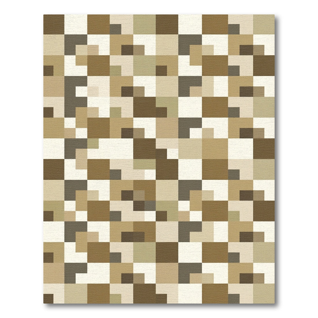 Earthy Tones Geometric Blocks Rug
