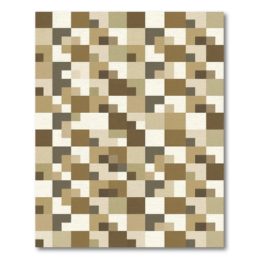 Earthy Tones Geometric Blocks Rug