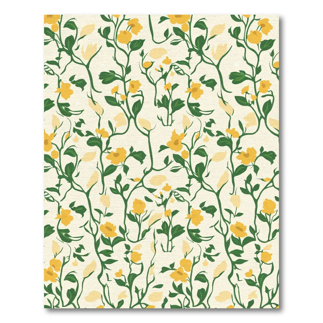 Delicate Yellow Floral Vine Rug