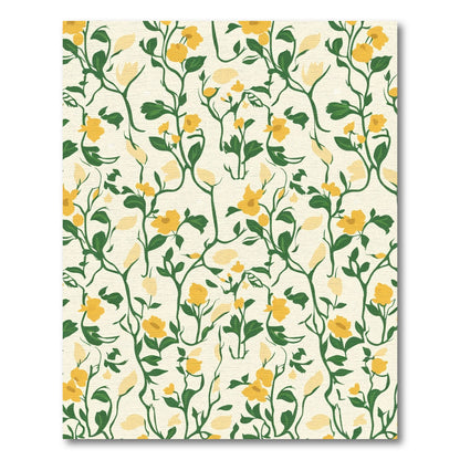 Delicate Yellow Floral Vine Rug