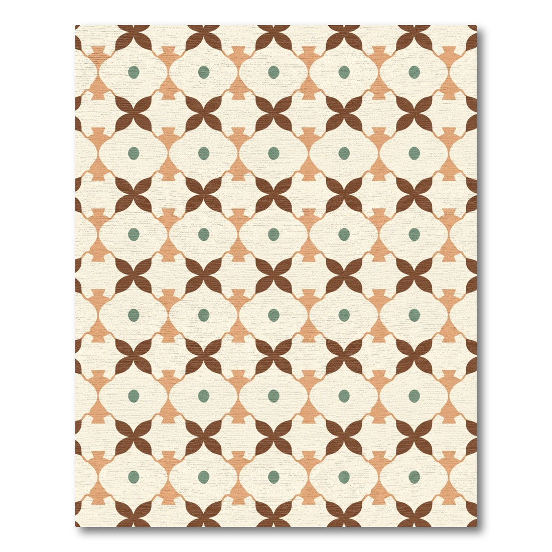 Retro Geometric Quatrefoil Medallion Rug