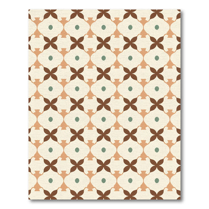 Retro Geometric Quatrefoil Medallion Rug