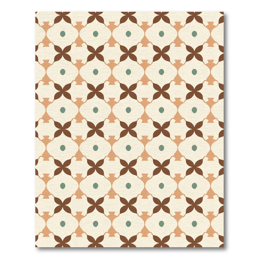 Retro Geometric Quatrefoil Medallion Rug