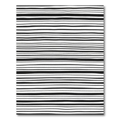 Bold Black White Striped Dash Rug