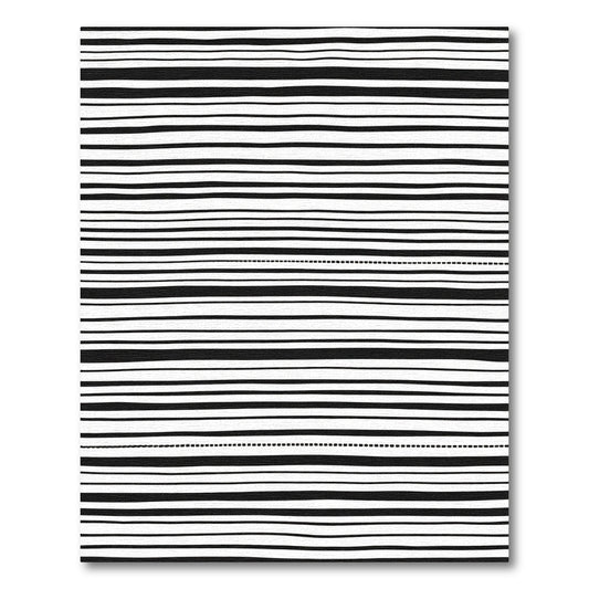 Bold Black White Striped Dash Rug