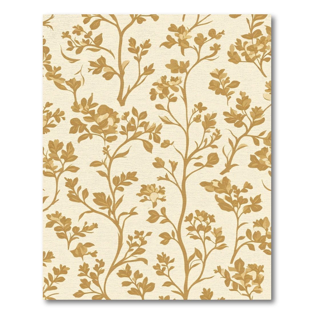 Golden Floral Branch Bloom Arrangement Rug