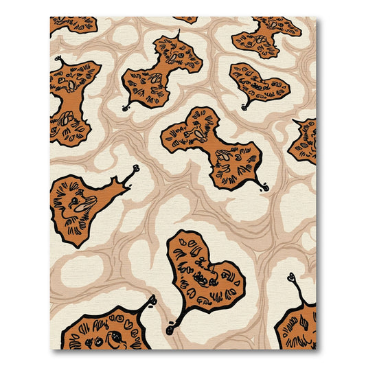 Terracotta Organic Abstract Swirl Rug