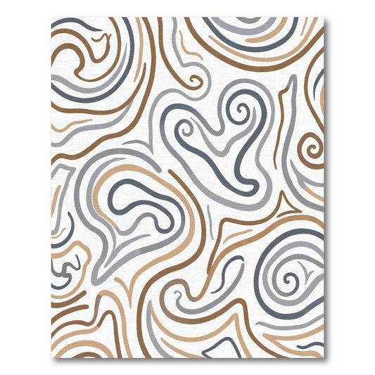 Swirling Lines Earth Tones Rug