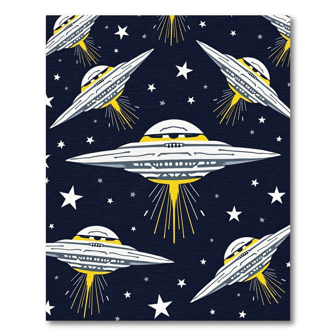 Whimsical Navy UFO Star Trail Rug