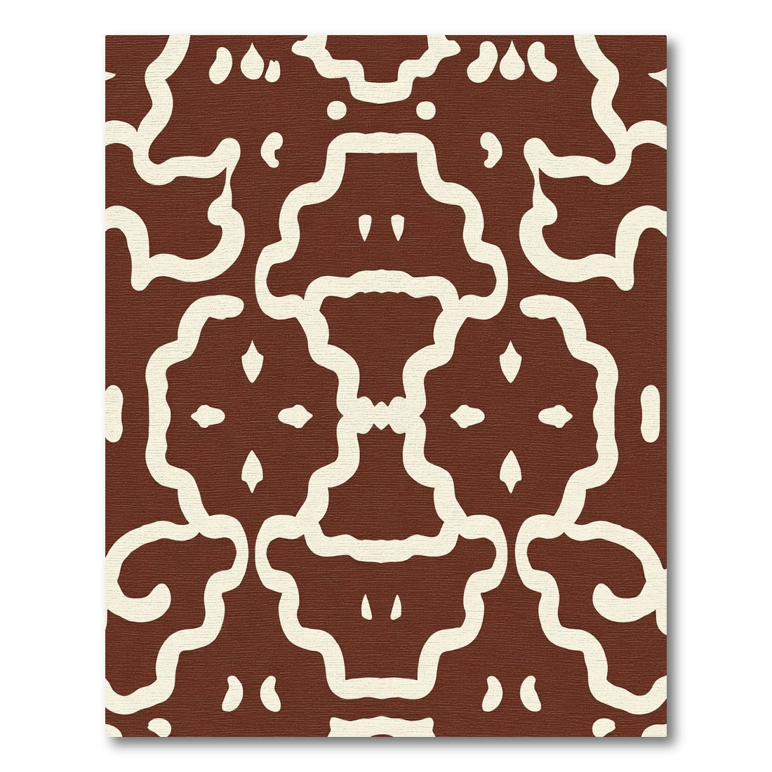Brown Ivory Organic Curvy Tile Rug