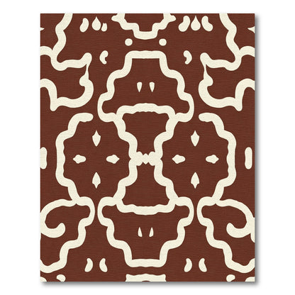 Brown Ivory Organic Curvy Tile Rug