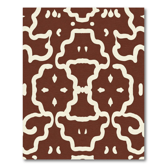 Brown Ivory Organic Curvy Tile Rug