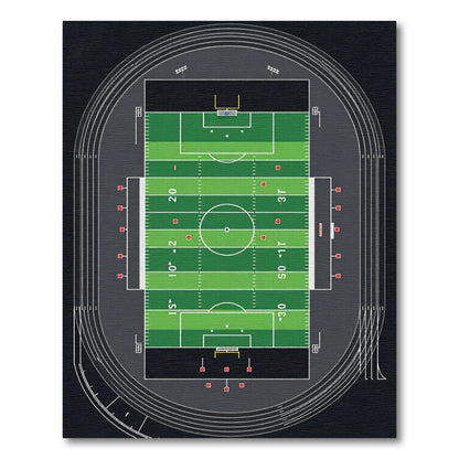 Vibrant Green Stadium Athletic Field Rug