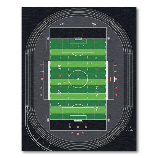 Vibrant Green Stadium Athletic Field Rug