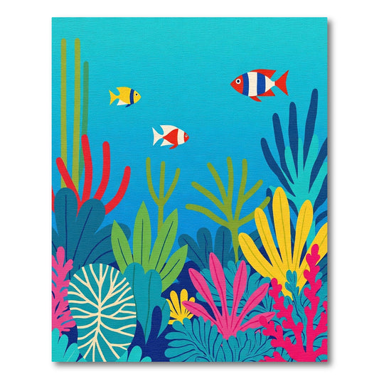 Vibrant Tropical Coral Reef Scene Rug
