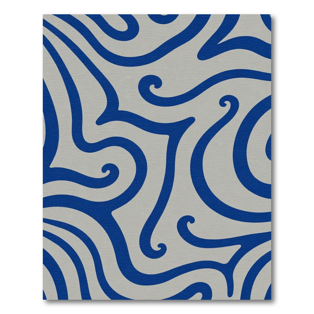 Royal Blue Swirl Abstract Flow Rug