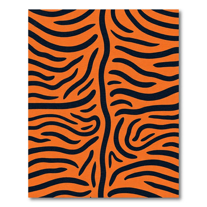 Bold Orange Black Animal Stripes Rug