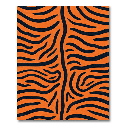 Bold Orange Black Animal Stripes Rug