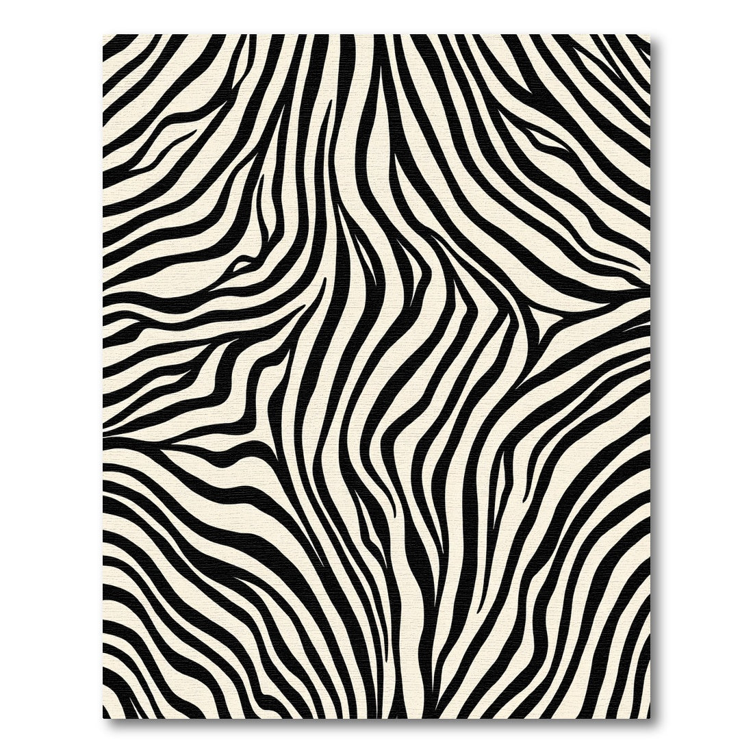 Black White Wild Animal Stripes Rug