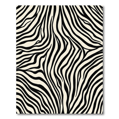 Black White Wild Animal Stripes Rug