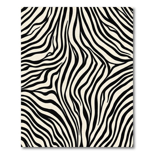 Black White Wild Animal Stripes Rug