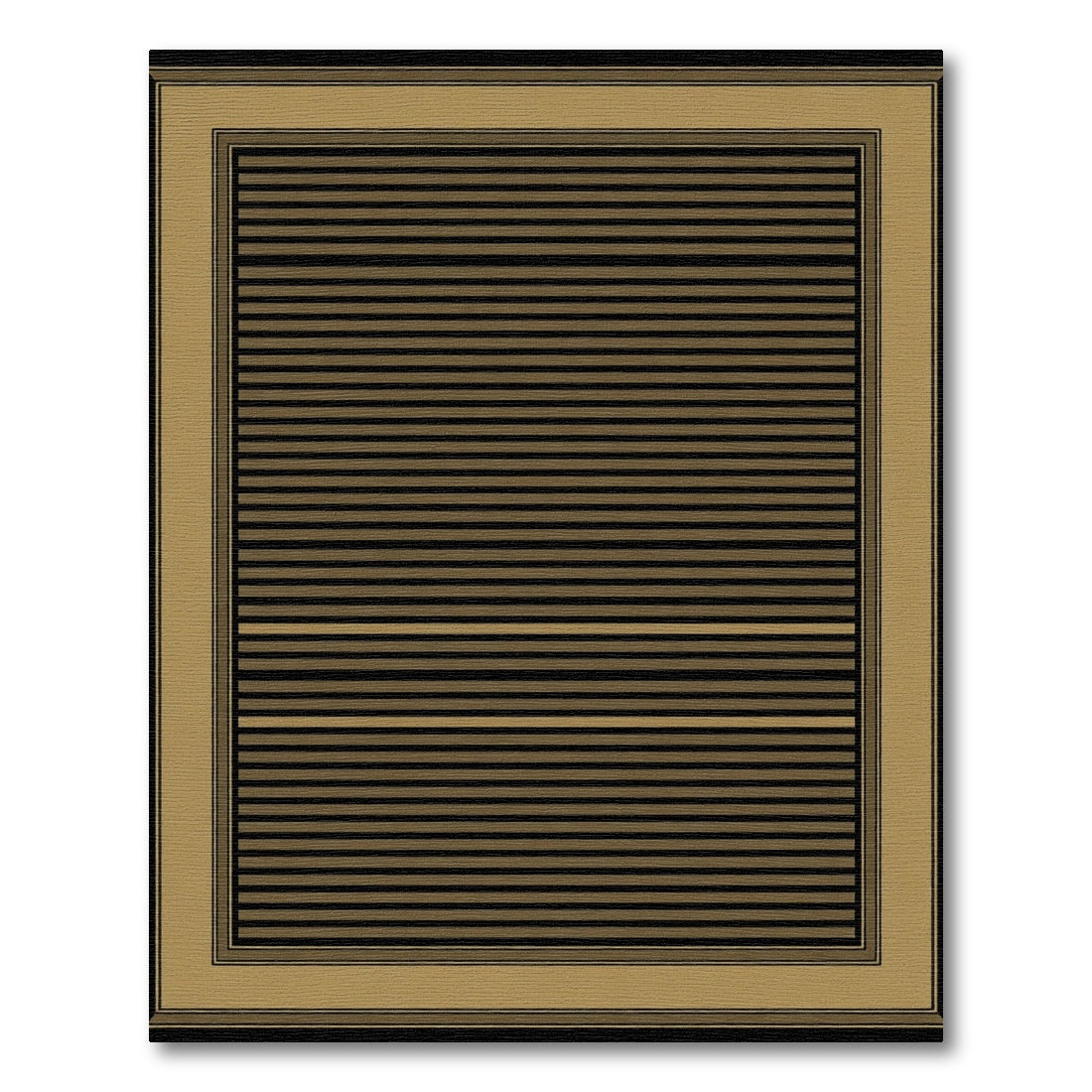 Black and Gold Striped Border Rug