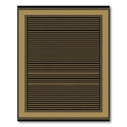 Black and Gold Striped Border Rug