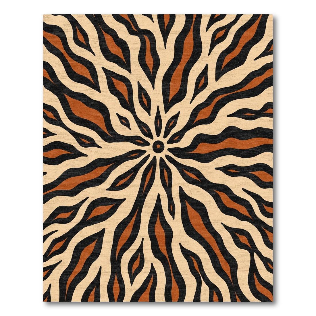 Brown Beige Outward Stripe Radiating Rug