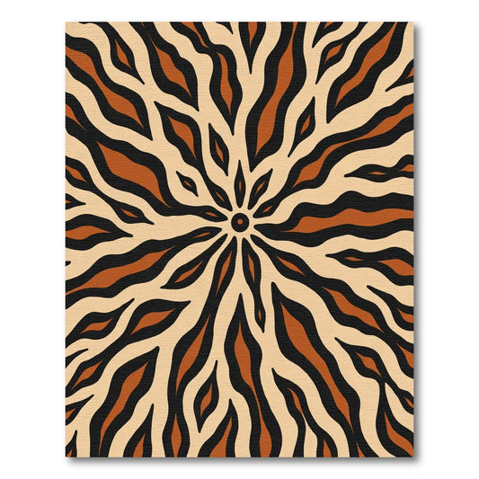 Brown Beige Outward Stripe Radiating Rug