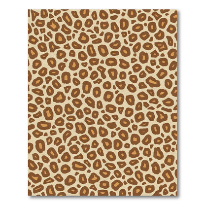 Spotted Animal Print Brown Gold Rug