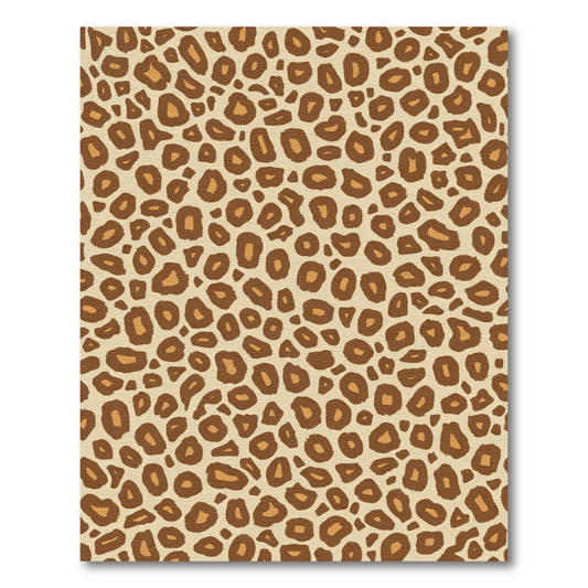 Spotted Animal Print Brown Gold Rug